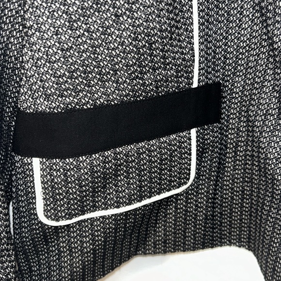 Classiques Entier Black & White Button Up Blazer Suit Jacket Tweed & Stripes - Picture 4 of 7